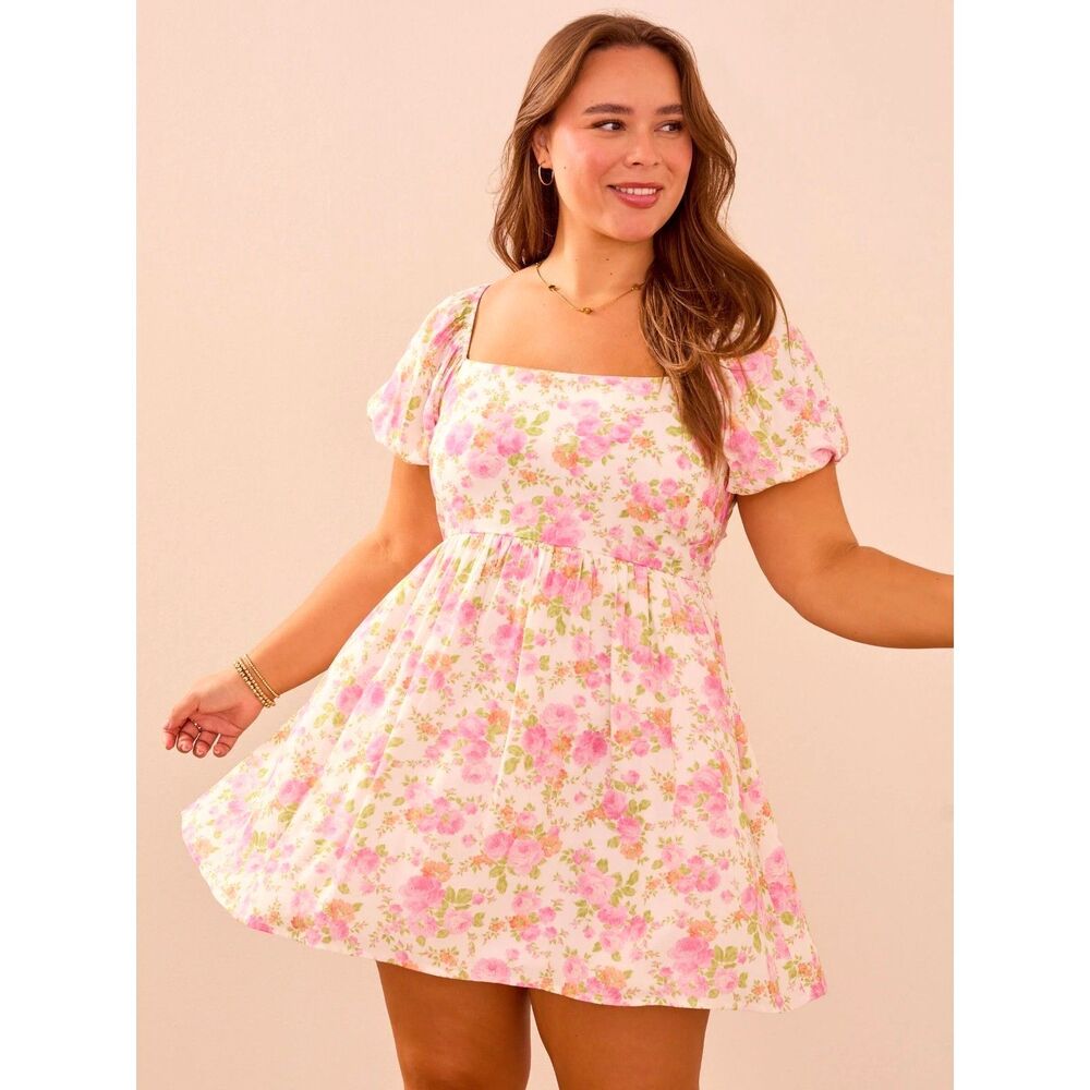 Altar'd State Carissa Floral Babydoll Dress Size Large NWOT